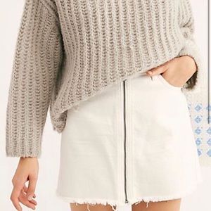 White Free People Front Zipper Skirt